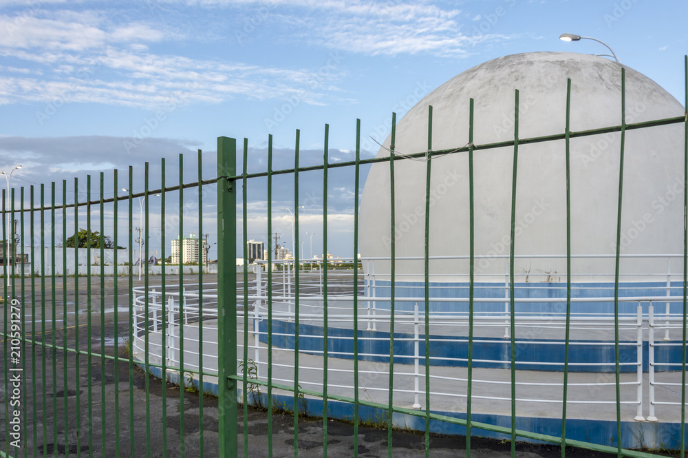 Fototapeta premium Itajai, Brasil, modern domed building with blue sky