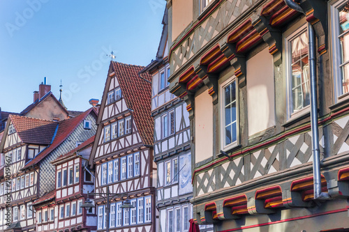 Half timbered houses in the center of Hann. Munden, Germany