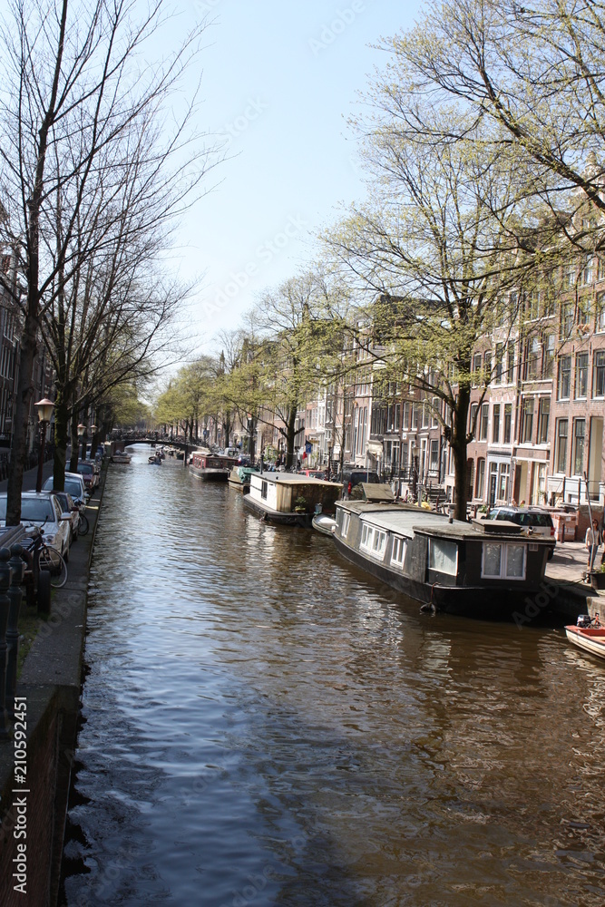 View of Amsterdam canals.