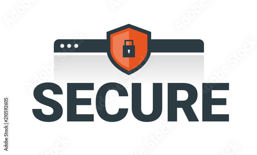Secure, Data protection and internet security. Website, Cloud