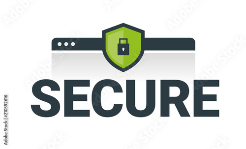 Secure, Data protection and internet security. Website