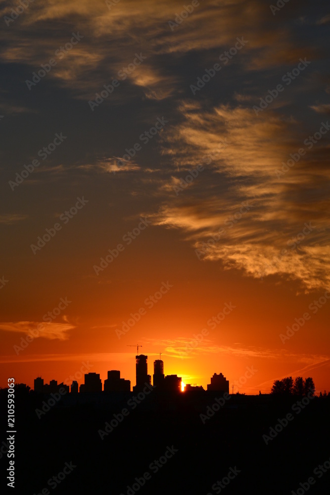 Edmonton City Skyline at Sunset