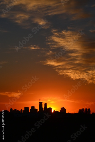 Edmonton City Skyline at Sunset
