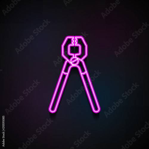 nippers icon. Element of Home repair tool icons for mobile concept and web apps. Neon nippers icon can be used for web and mobile apps