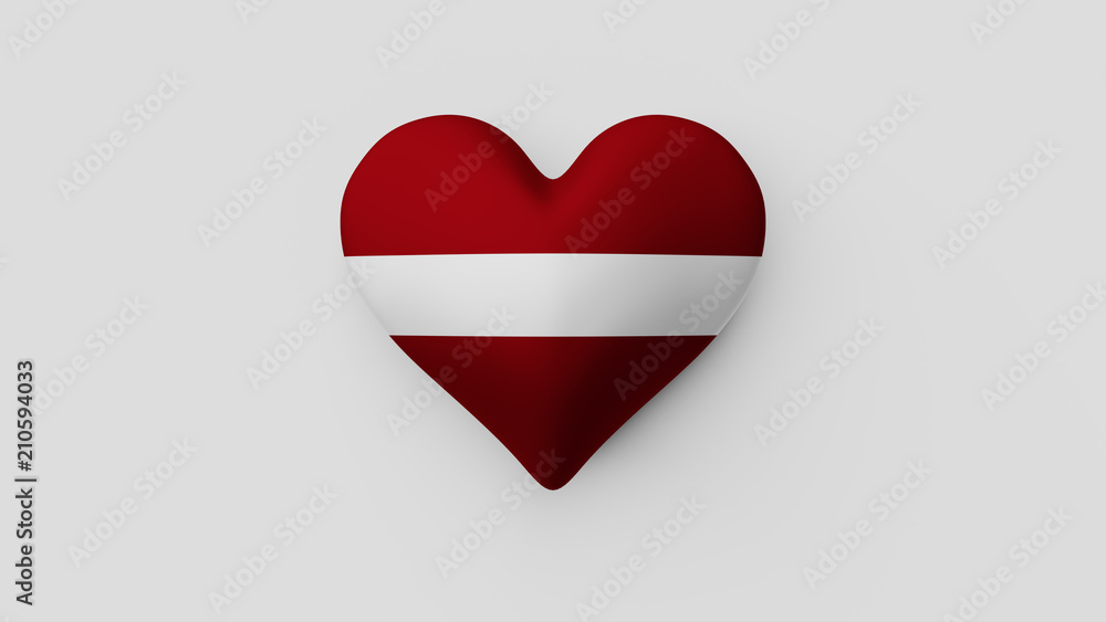 Corazón bandera Letonia. 3D Corazón bandera Letonia. 3D