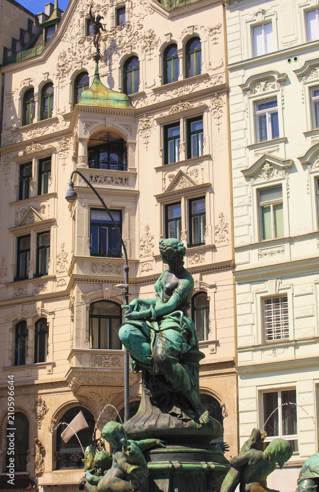 Donnerbrunnen fountain in Vienna, Austria