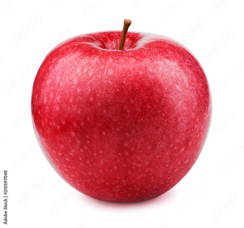 Fresh red apple fruit isolated on the white background with clipping path.  One of the best isolated apples that you have seen. Stock Photo