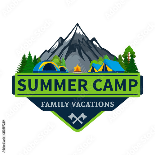Vector summer camp logo