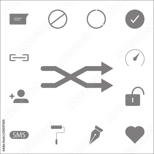 The intersecting arrows icon. Detailed set of minimalistic icons. Premium quality graphic design sign. One of the collection icons for websites, web design, mobile app
