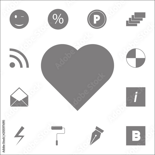 Heart icon. Detailed set of minimalistic icons. Premium quality graphic design sign. One of the collection icons for websites, web design, mobile app photo