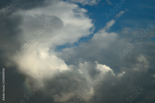 A blue cloudy day sky with beautiful clouds for the designer's background
