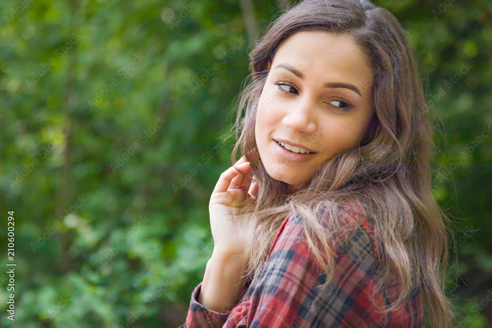 Pretty Hispanic Young Adult Girl Outdoor Portrait Pretty Hispanic Young Adult Girl Outdoor Portrait