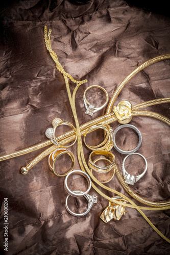 gold jewelry close up