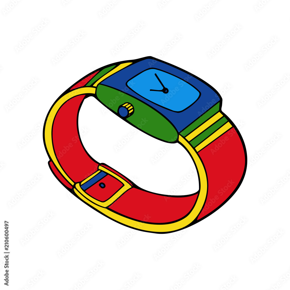Wrist Watch cartoon illustration isolated on white background for