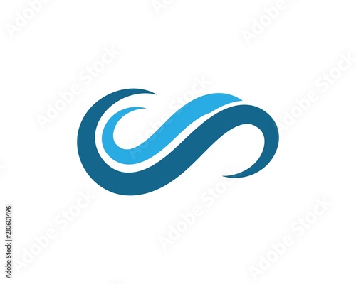 Water Wave symbol and icon Logo Template © devankastudio