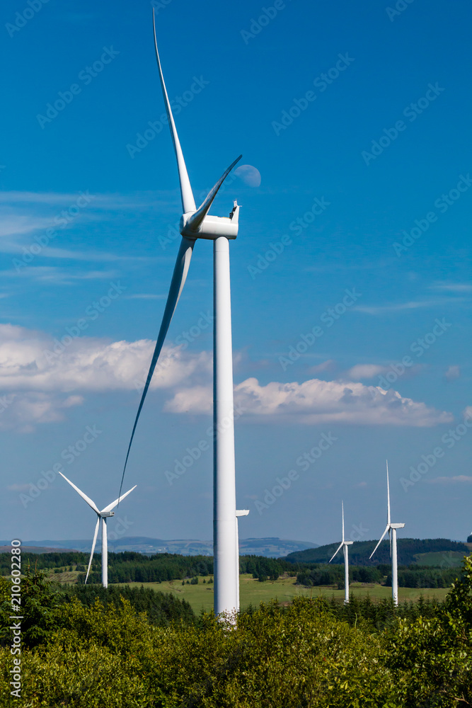 Huge turbines at a large mountain top wind farm (Pen y Cymoedd, Rhigos, Wales) Huge turbines at a large mountain top wind farm (Pen y Cymoedd, Rhigos, Wales)