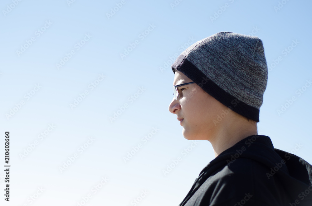 Boy looking out into the distance Boy looking out into the distance