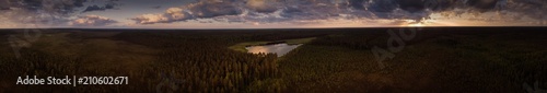  sunny and summer panoramic view from above with bird's eye