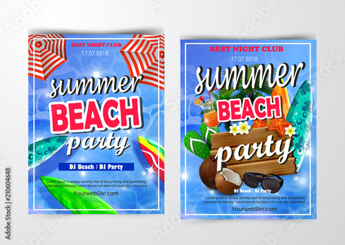 Poster for summer and beach party background