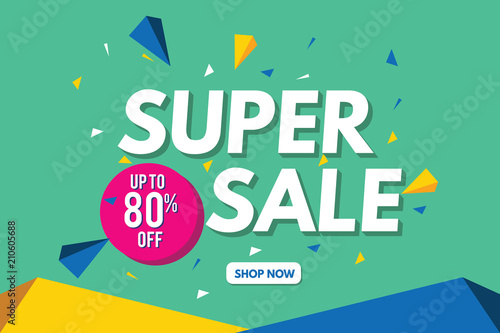 Super Sale Banner Template. Sale Banner Design. Abstract Sale Banner.