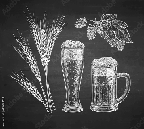 Chalk sketch of beer