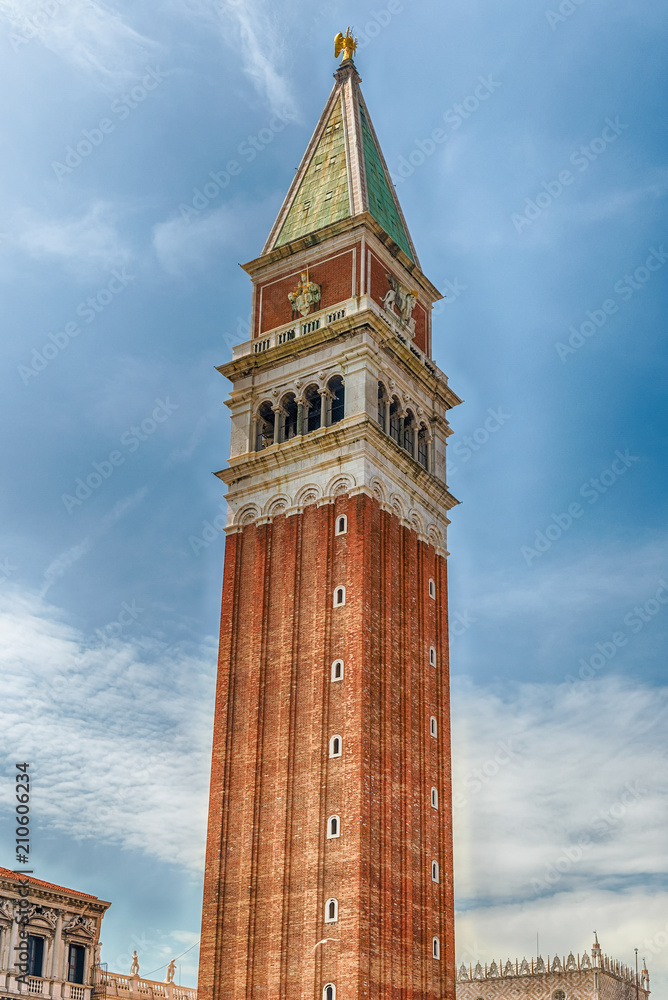 St Mark's Campanile, the most recognizable symbols of Venice, Italy
