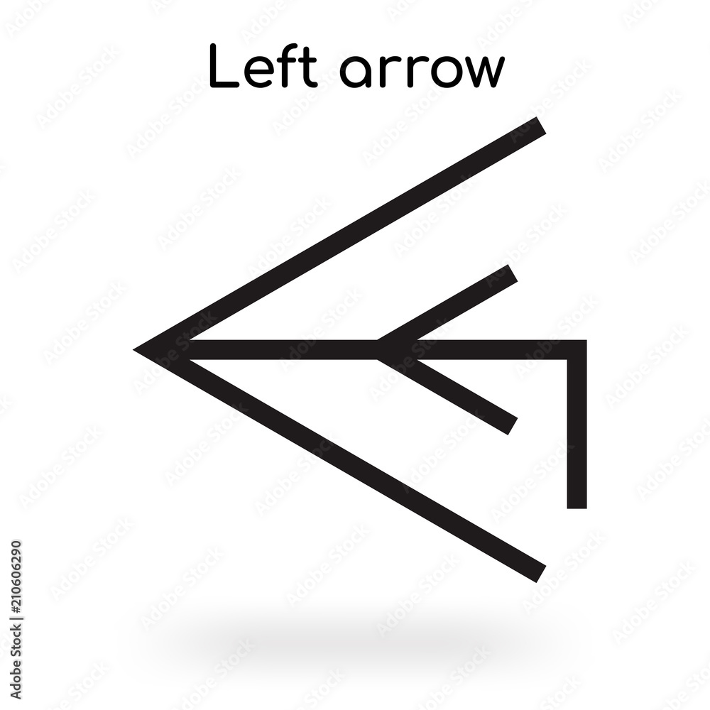 Left arrow icon vector sign and symbol isolated on white background, Left arrow logo concept Left arrow icon vector sign and symbol isolated on white background, Left arrow logo concept