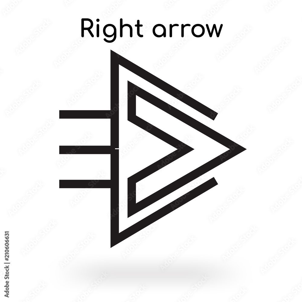 Right arrow icon vector sign and symbol isolated on white background, Right arrow logo concept Right arrow icon vector sign and symbol isolated on white background, Right arrow logo concept