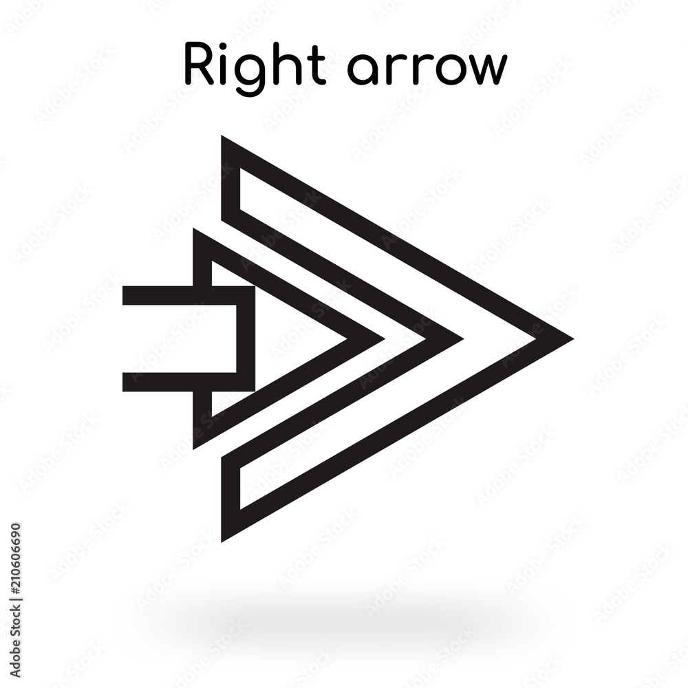 Right arrow icon vector sign and symbol isolated on white background, Right arrow logo concept Right arrow icon vector sign and symbol isolated on white background, Right arrow logo concept