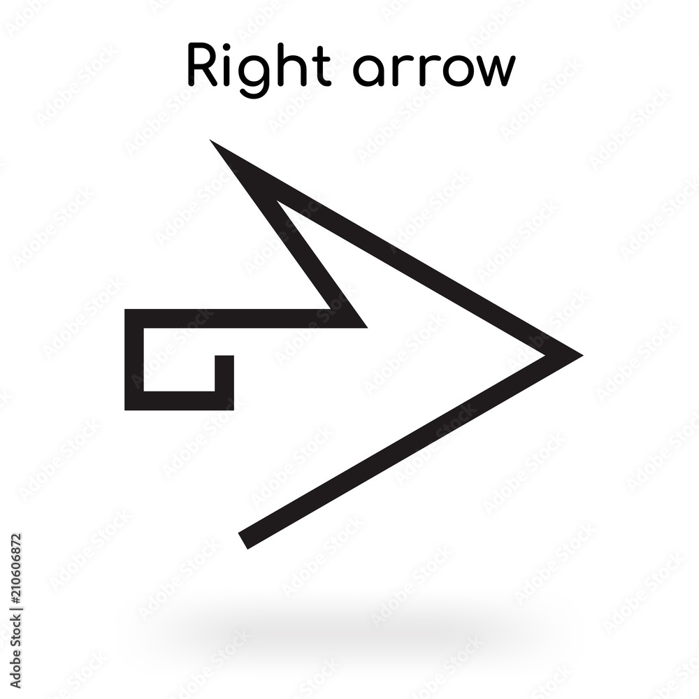 Right arrow icon vector sign and symbol isolated on white background, Right arrow logo concept Right arrow icon vector sign and symbol isolated on white background, Right arrow logo concept