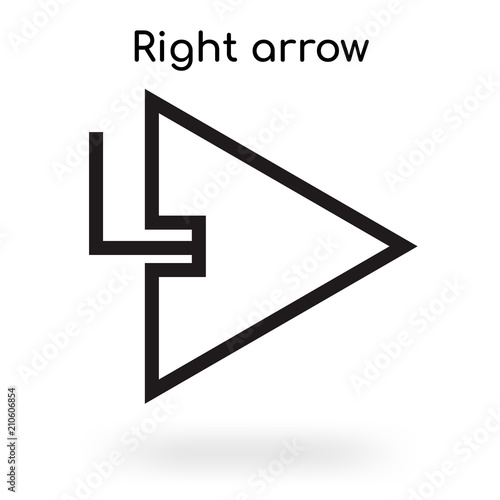 Free Download Right arrow icon vector sign and symbol isolated on white background, Right arrow logo concept - GFXLoad