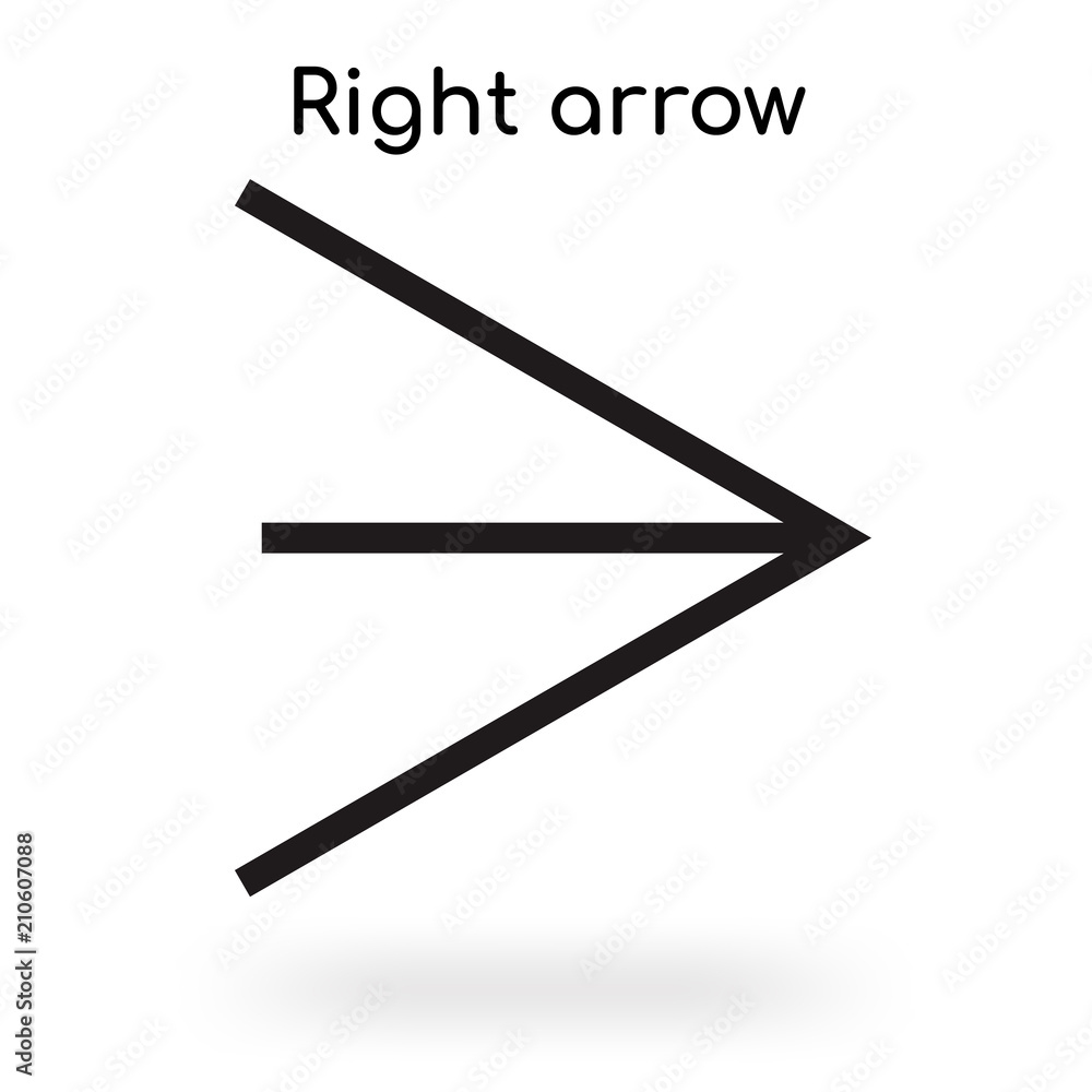 Right arrow icon vector sign and symbol isolated on white background, Right arrow logo concept Right arrow icon vector sign and symbol isolated on white background, Right arrow logo concept