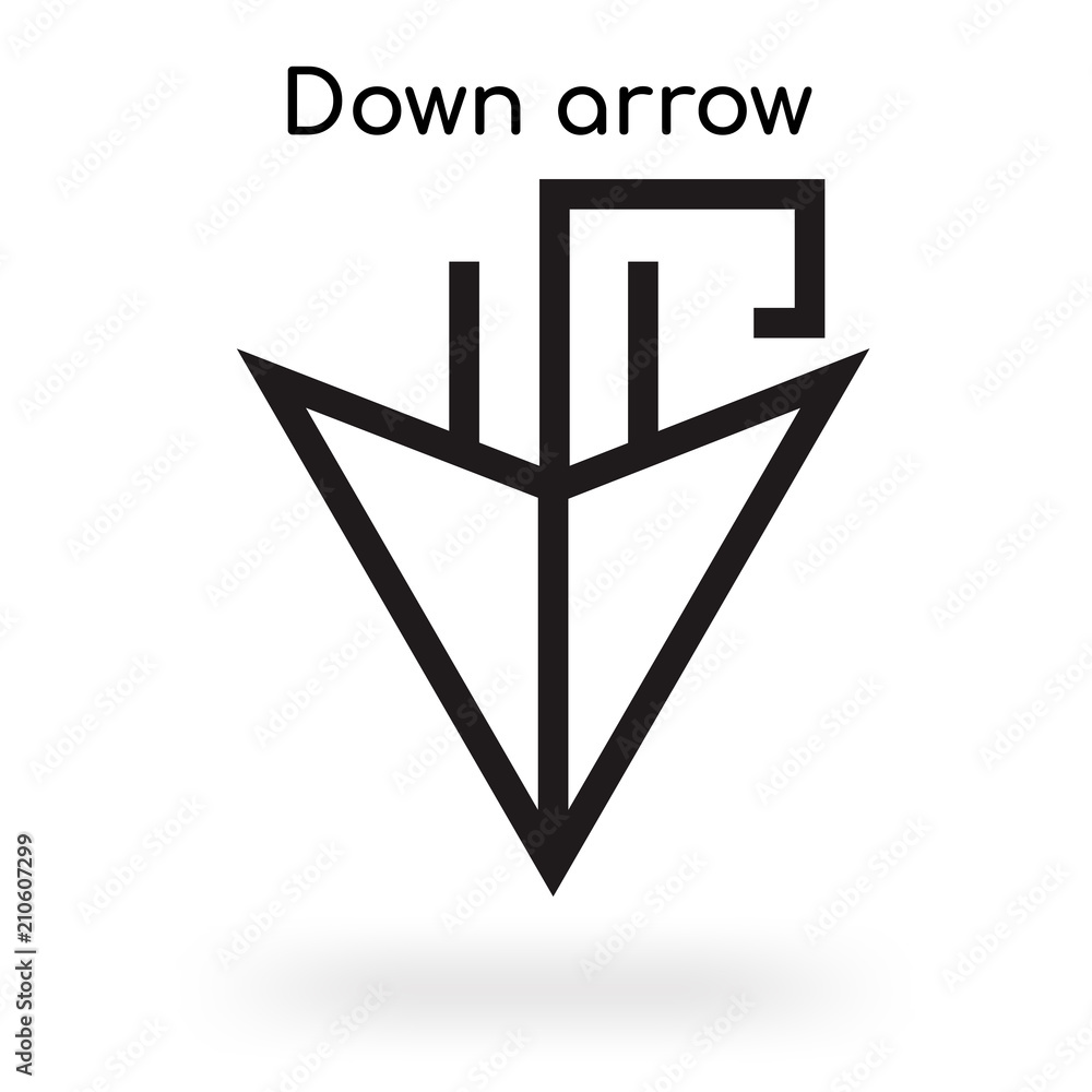Down arrow icon vector sign and symbol isolated on white background, Down arrow logo concept Down arrow icon vector sign and symbol isolated on white background, Down arrow logo concept