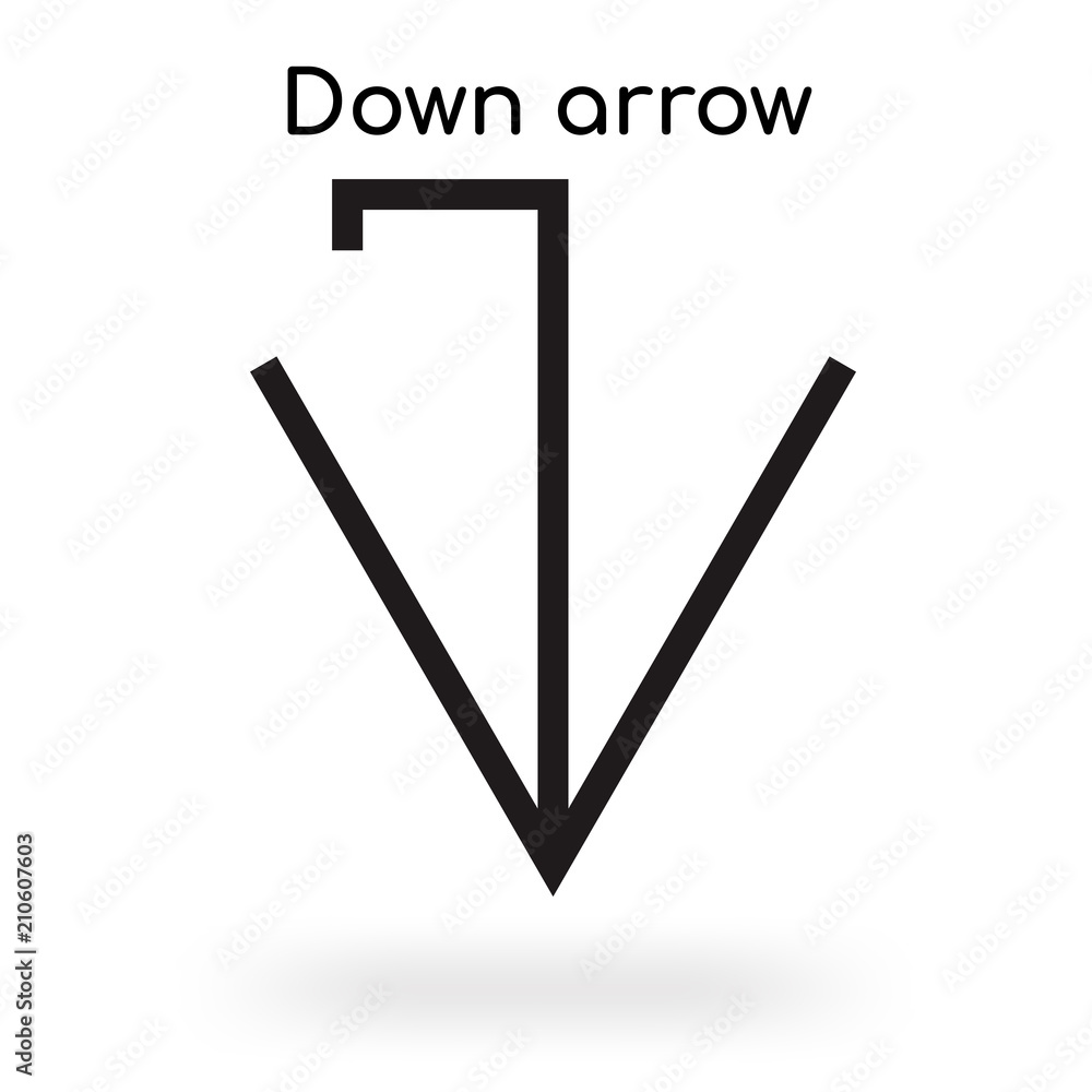 Down arrow icon vector sign and symbol isolated on white background, Down arrow logo concept Down arrow icon vector sign and symbol isolated on white background, Down arrow logo concept