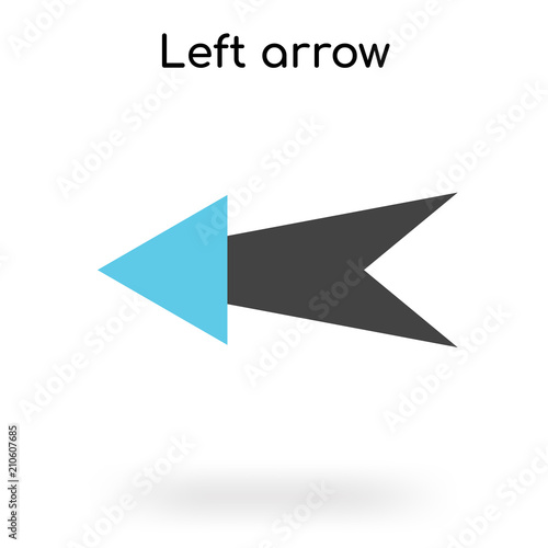 Left arrow icon vector sign and symbol isolated on white background, Left arrow logo concept