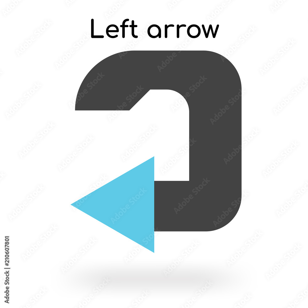 Left arrow icon vector sign and symbol isolated on white background, Left arrow logo concept
