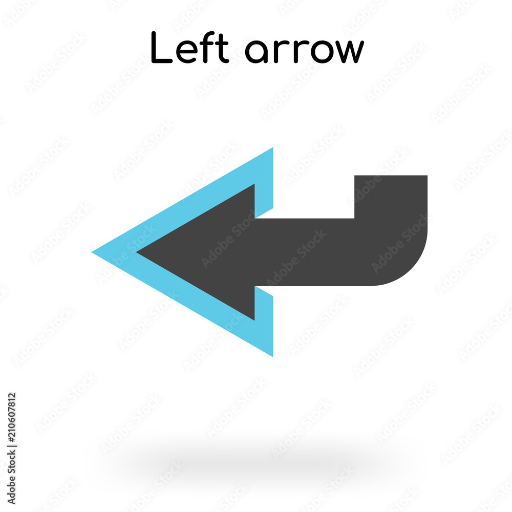 Left arrow icon vector sign and symbol isolated on white background, Left arrow logo concept Left arrow icon vector sign and symbol isolated on white background, Left arrow logo concept