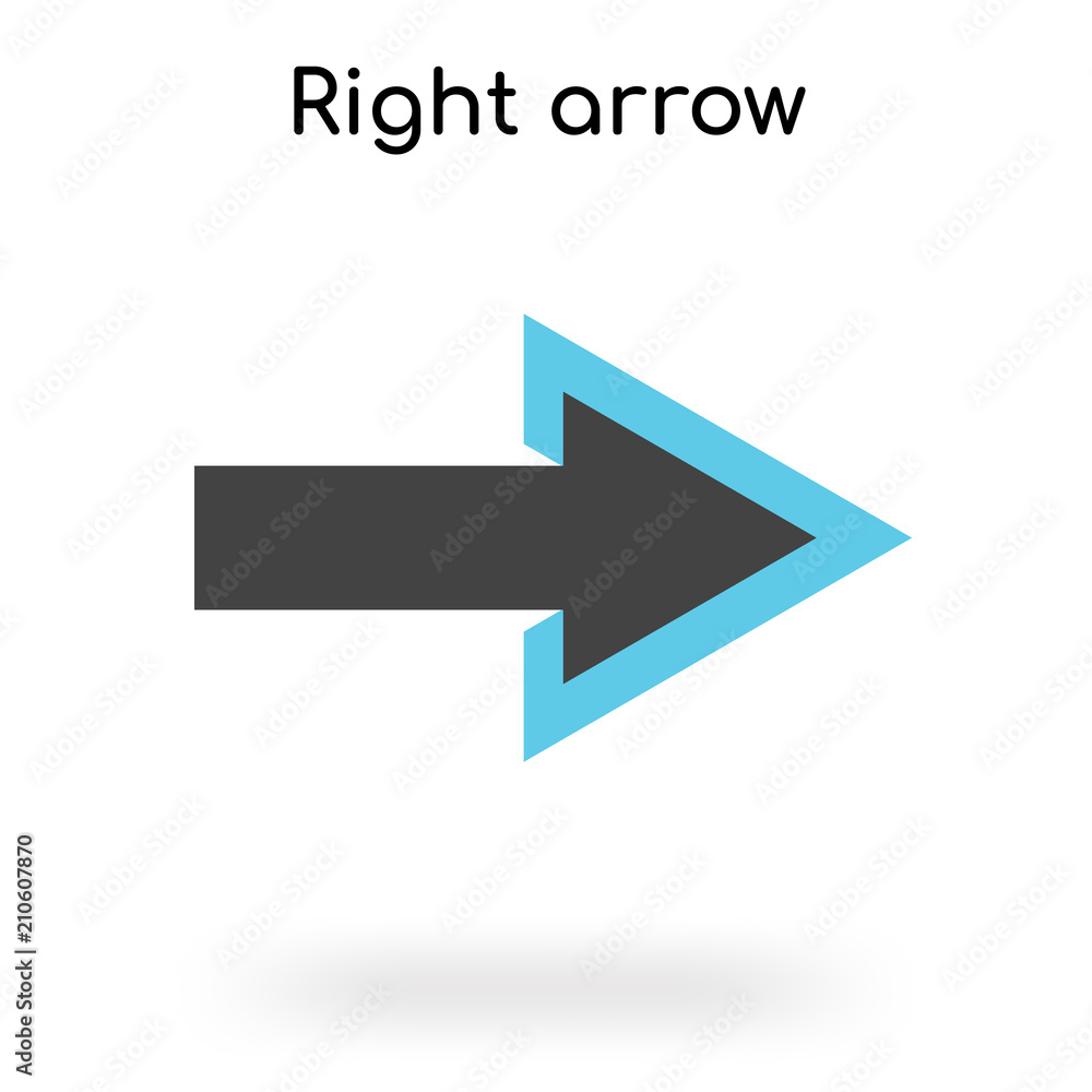 Right arrow icon vector sign and symbol isolated on white background, Right arrow logo concept Right arrow icon vector sign and symbol isolated on white background, Right arrow logo concept