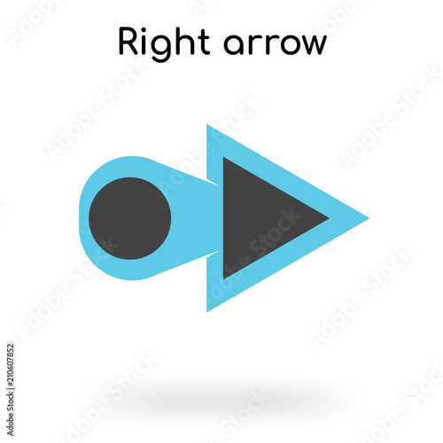 Right arrow icon vector sign and symbol isolated on white background, Right arrow logo concept