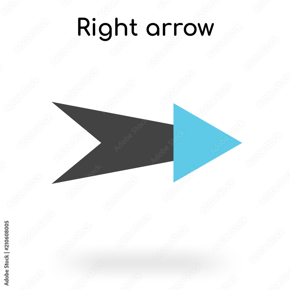 Right arrow icon vector sign and symbol isolated on white background, Right arrow logo concept Right arrow icon vector sign and symbol isolated on white background, Right arrow logo concept