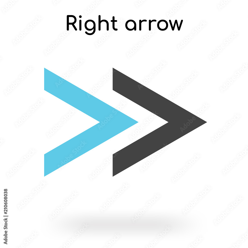 Right arrow icon vector sign and symbol isolated on white background, Right arrow logo concept Right arrow icon vector sign and symbol isolated on white background, Right arrow logo concept