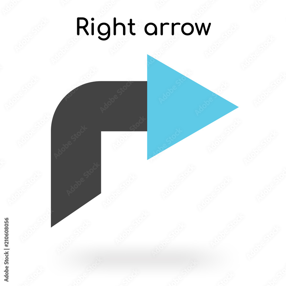 Right arrow icon vector sign and symbol isolated on white background, Right arrow logo concept Right arrow icon vector sign and symbol isolated on white background, Right arrow logo concept
