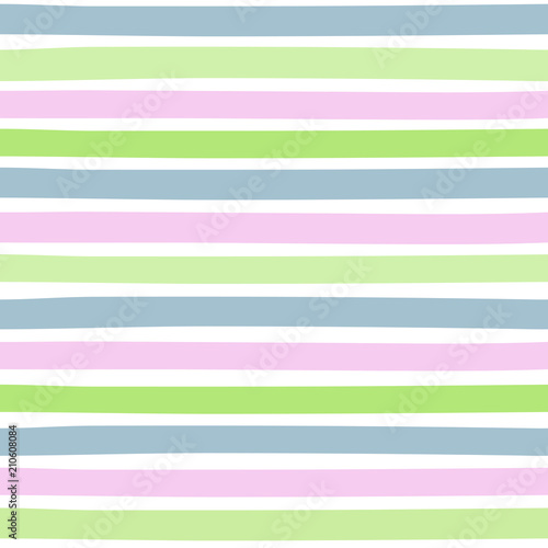 Seamless colorful pattern with horizontal stripes. Pattern can be used for fabric design, t-shirts and textiles. Print for polygraphy, wallpaper, wrapping papers, notebook. Vector background.