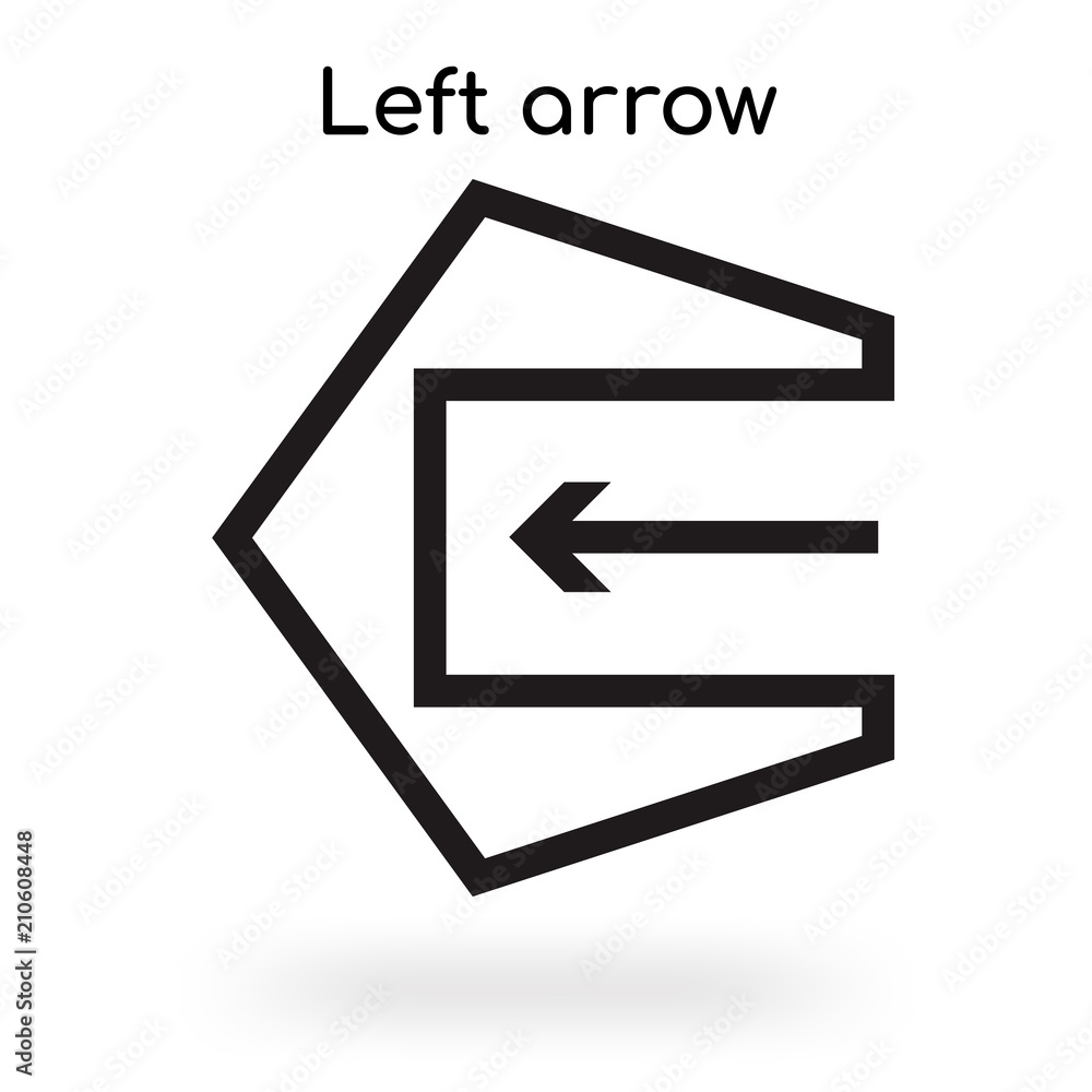 Left arrow icon vector sign and symbol isolated on white background, Left arrow logo concept Left arrow icon vector sign and symbol isolated on white background, Left arrow logo concept