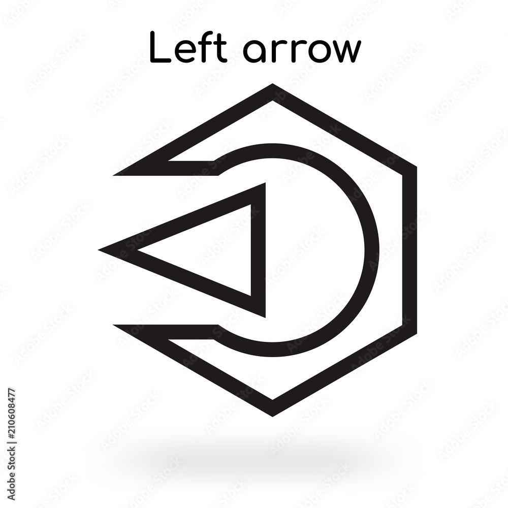 Naklejka premium Left arrow icon vector sign and symbol isolated on white background, Left arrow logo concept