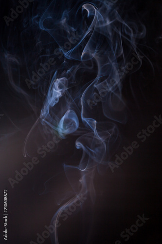 Smoke on a black background.