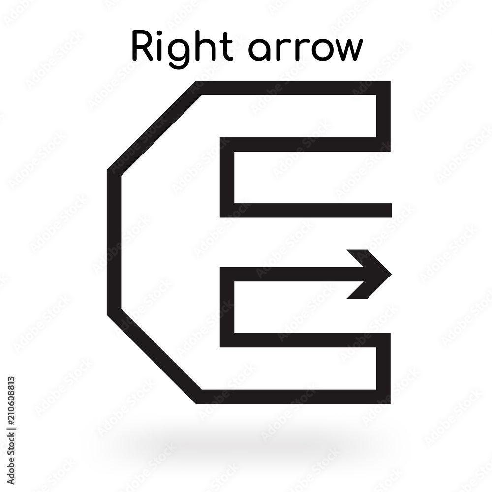 Right arrow icon vector sign and symbol isolated on white background, Right arrow logo concept Right arrow icon vector sign and symbol isolated on white background, Right arrow logo concept