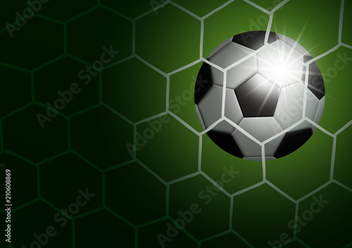Soccer ball in goal with light vector illustration © ArtBackground