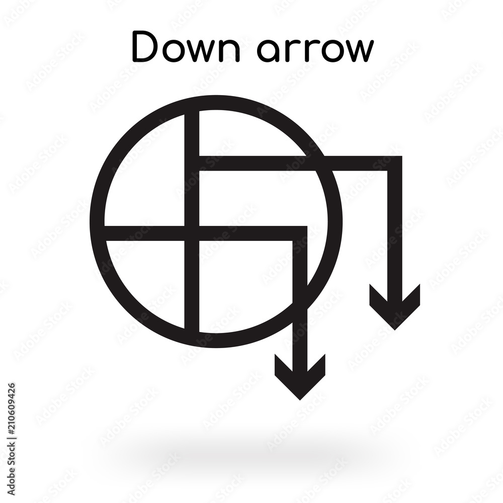 Down arrow icon vector sign and symbol isolated on white background, Down arrow logo concept Down arrow icon vector sign and symbol isolated on white background, Down arrow logo concept