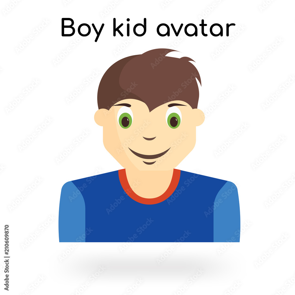 Boy kid avatar icon vector sign and symbol isolated on white background, Boy kid avatar logo concept